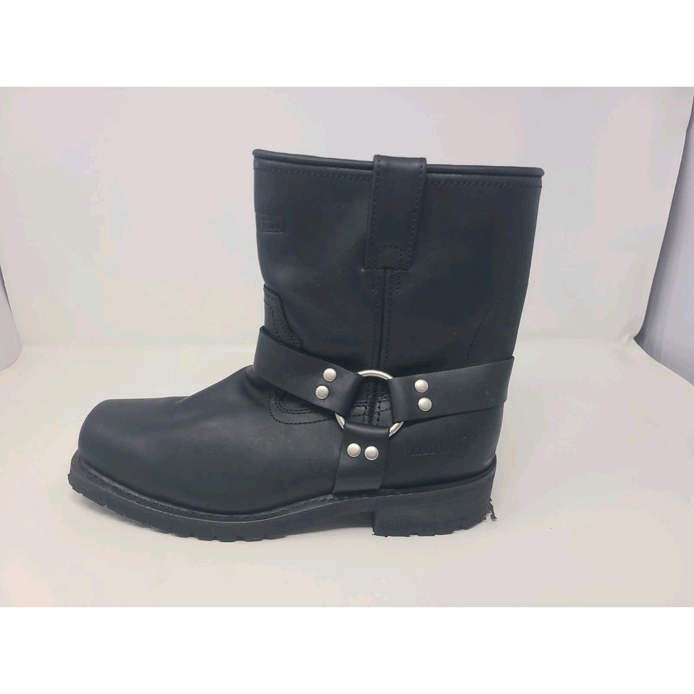 Men's Ride Tec Black Leather Harness Motorcycle Boots Size 11